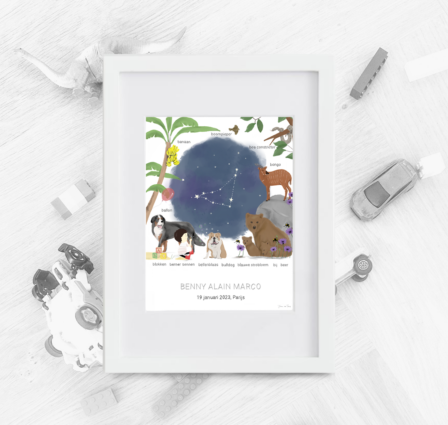 B - Things with love geboorteposter