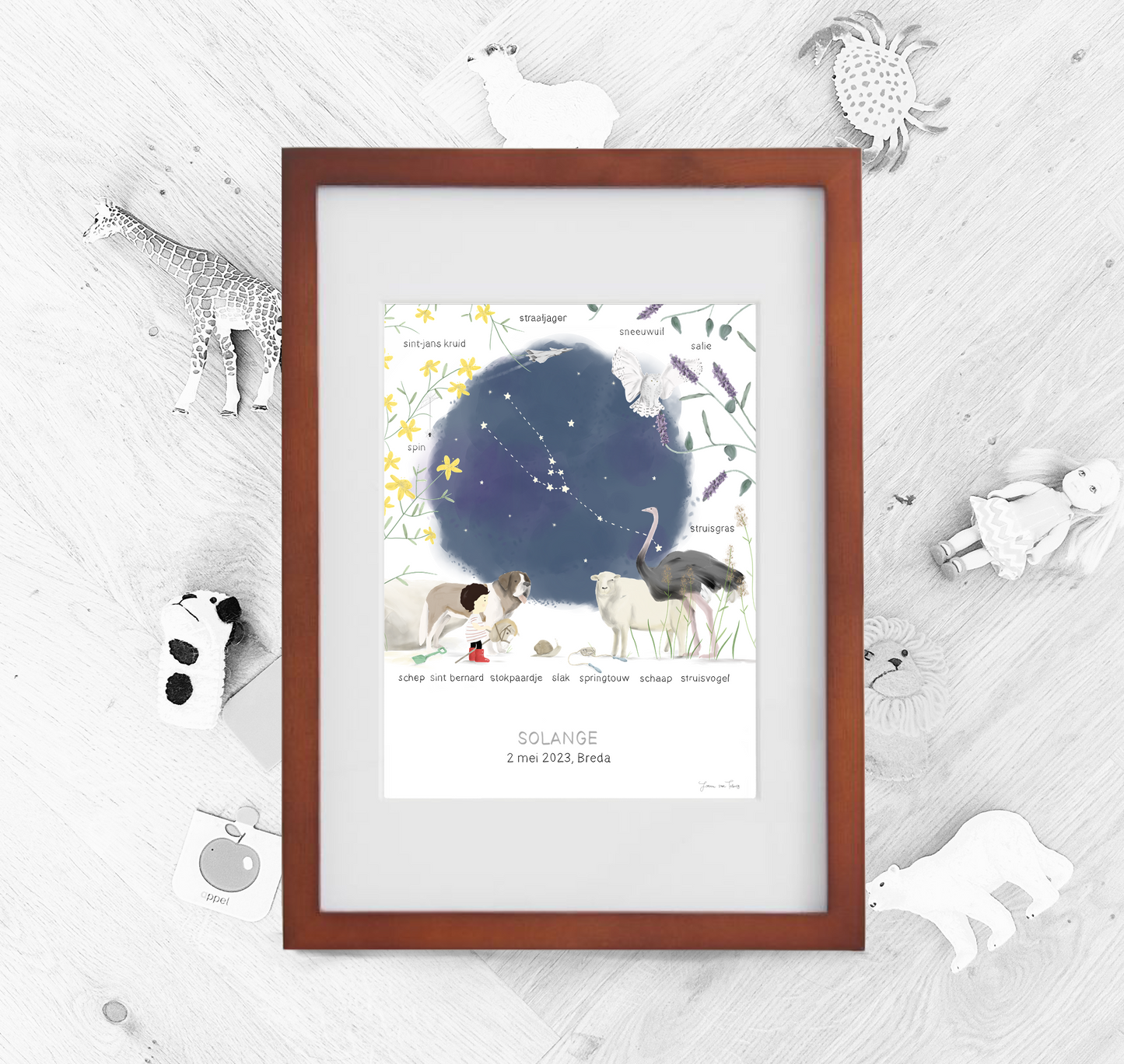 S - Things with love geboorteposter