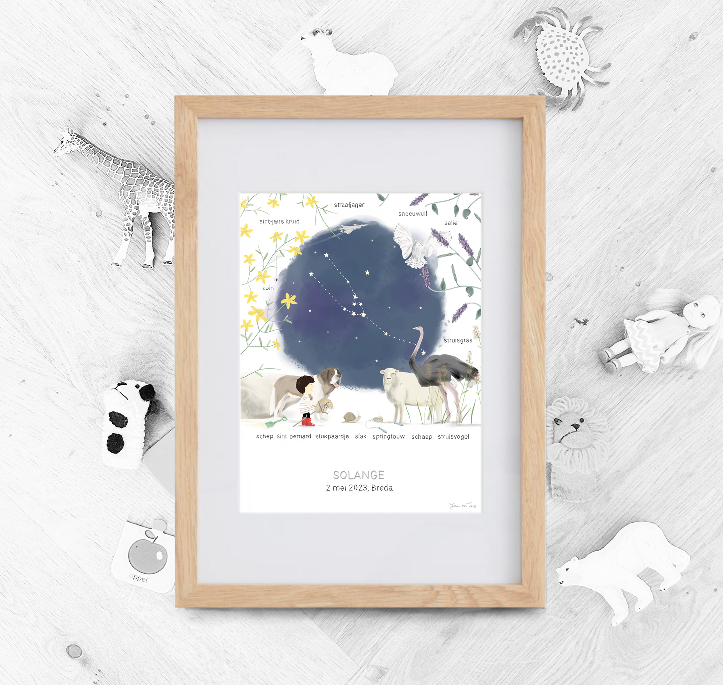 S - Things with love geboorteposter