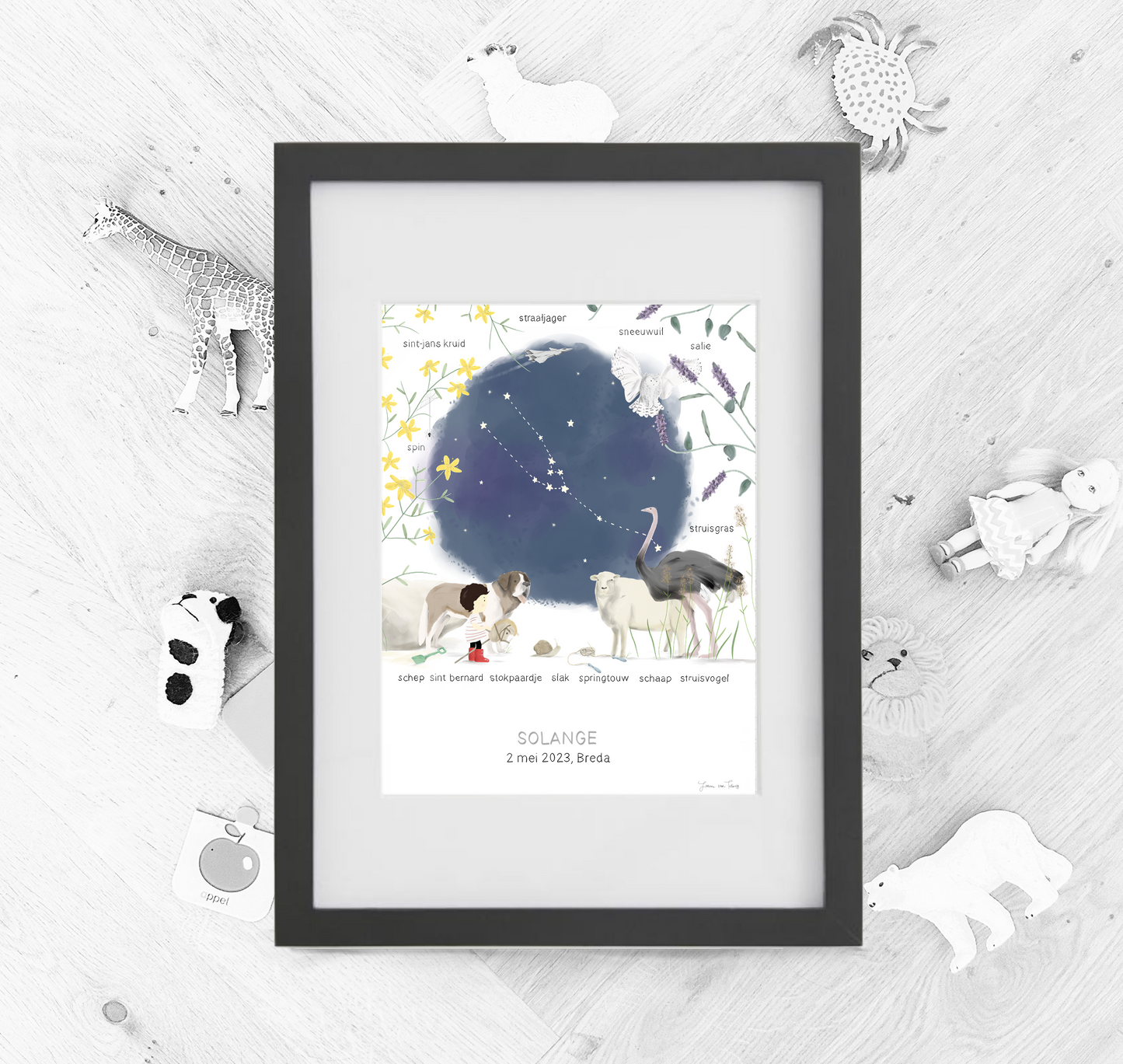 S - Things with love geboorteposter