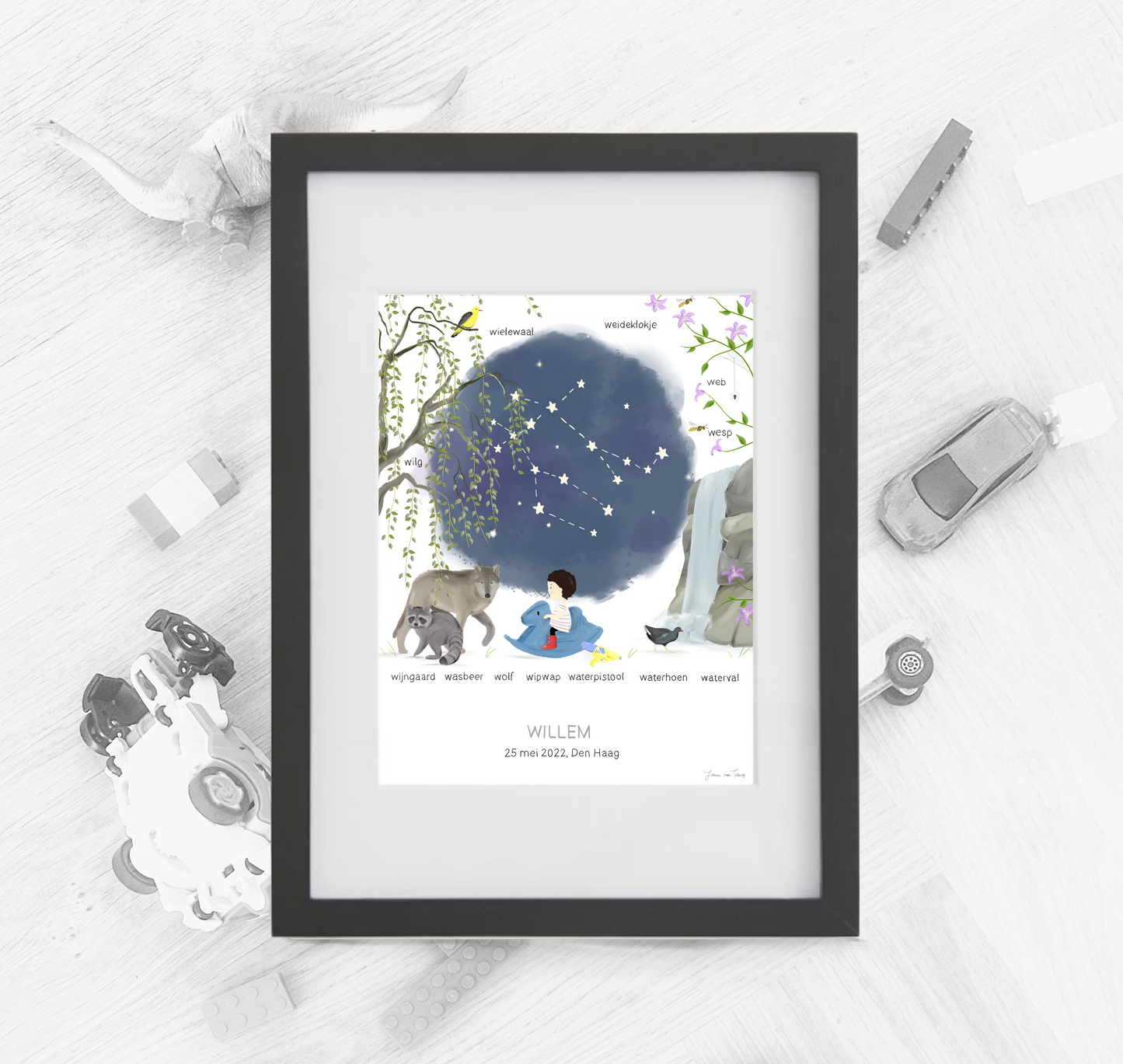 W - Things with love geboorteposter