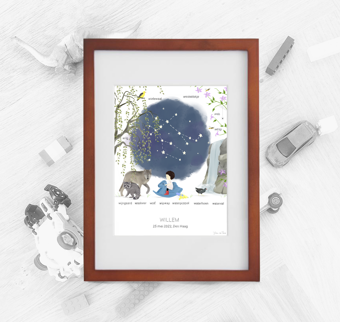 W - Things with love geboorteposter