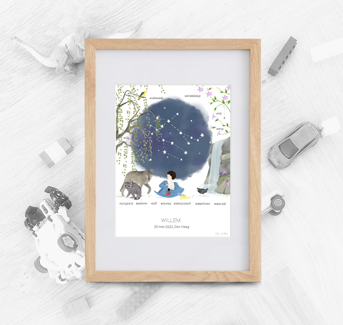 W - Things with love geboorteposter