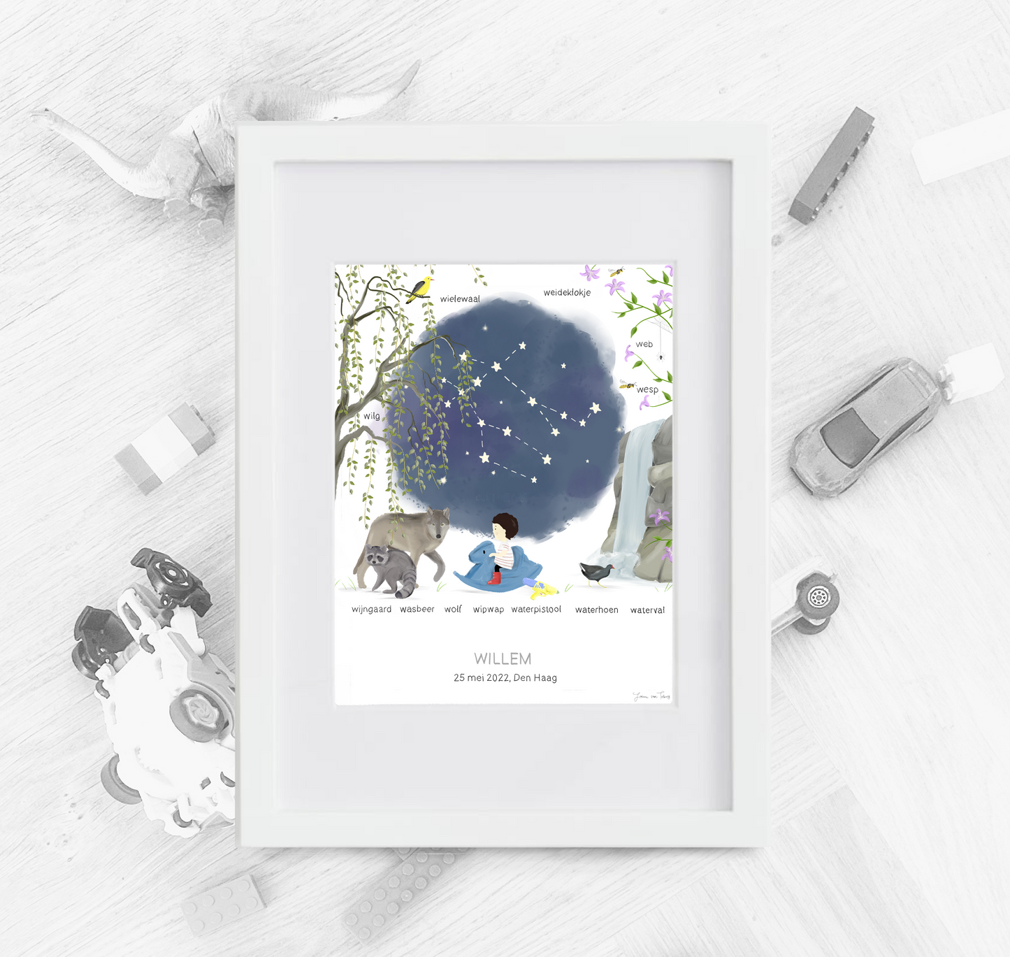 W - Things with love geboorteposter